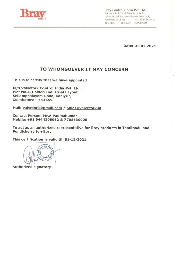 BRAY Authorisation Letter-Volvetork